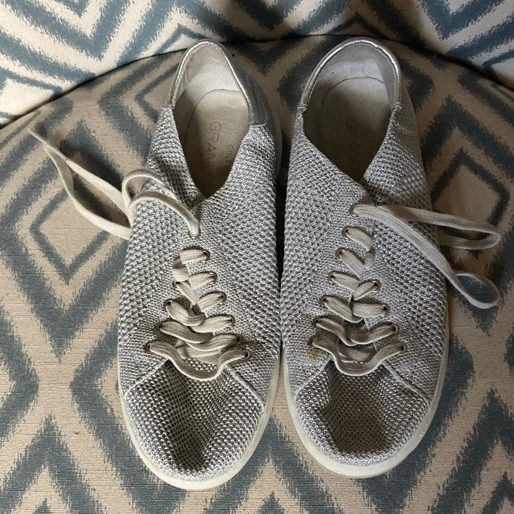 Cole Haan Gray Knit Lace-Up Women’s Casual Sneakers